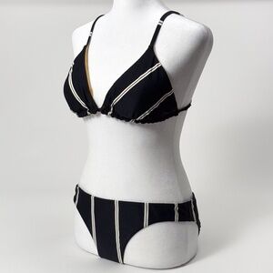 🌴 Billabong Reversible Bikini Set Night Tide Black Tan White Size Medium 🌴